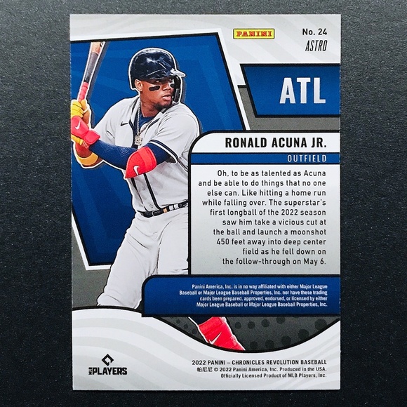 Ronald Acuna Jr. - 2022 Panini Chronicles Revolution Astro #24 - Picture 2 of 2